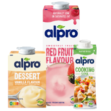 Alpro houdbare drinks, desserts of soya cuisine